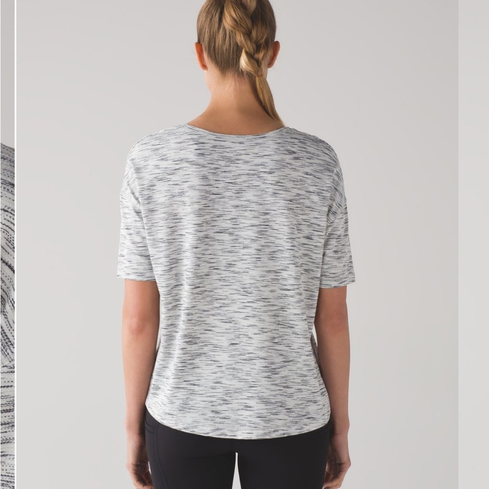 Lululemon Run It Out Tee Tiger Space Dye Black White